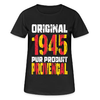 80th Anniversary - Original 1945 - Provençal - Women's Breathable T-Shirt - black - Front - AI Model Female 172 light (172cm)