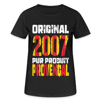 18th Birthday - Original 2007 - Provençal - Women's Breathable T-Shirt - black - Front - AI Model Female 172 light (172cm)