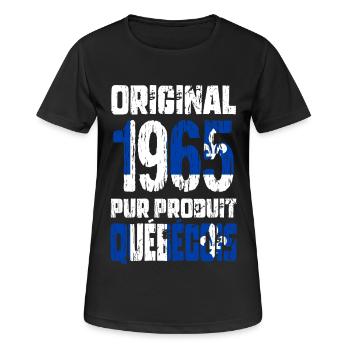 60. Jahrestag - Original 1965 - Québec - Frauen T-Shirt atmungsaktiv - Schwarz - Vorne - AI Model Female 172 light (172cm)
