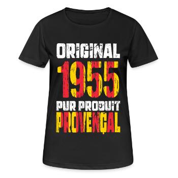 70th Anniversary - Original 1955 - Provençal - Women's Breathable T-Shirt - black - Front - AI Model Female 172 light (172cm)