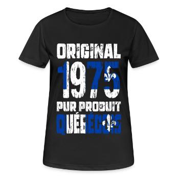 50-jähriges Jubiläum - Original 1975 - Quebec - Frauen T-Shirt atmungsaktiv - Schwarz - Vorne - AI Model Female 172 light (172cm)