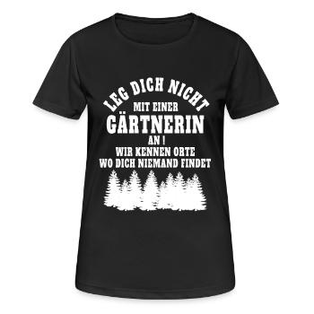 Leg dich nicht mit einer Gärtnerin an! - Frauen T-Shirt atmungsaktiv - Schwarz - Vorne - AI Model Female 172 light (172cm)