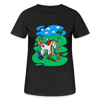 Unicorn on Party - Hangover T-Shirt - Women's Breathable T-Shirt - black - Front - AI Model Female 172 light (172cm)