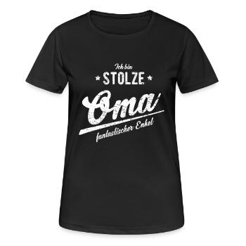 Stolze Oma fantastischer Enkelkinder. - Geschenk - Frauen T-Shirt atmungsaktiv - Schwarz - Vorne - AI Model Female 172 light (172cm)