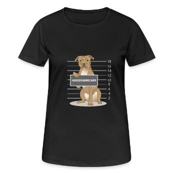 American Staffordshire Terrier Stafford Geschenk - Frauen T-Shirt atmungsaktiv - Schwarz - Vorne - AI Model Female 172 light (172cm)