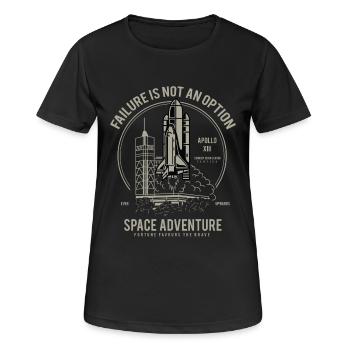 SPACE ADVENTURE - Space Shuttle Shirt Geschenk - Frauen T-Shirt atmungsaktiv - Schwarz - Vorne - AI Model Female 172 light (172cm)