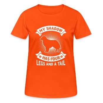 MY SHADOW Golden Retriever du Labrador - T-shirt respirant Femme - orange néon - Devant - AI Model Female 172 dark (172cm)