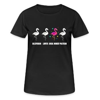 Sozialarbeiterin Geschenk soziale Berufe Flamingo - Frauen T-Shirt atmungsaktiv - Schwarz - Vorne - AI Model Female 172 light (172cm)