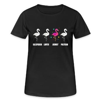 Chemikerin Geschenk Flamingo Chemie Laborantin - Frauen T-Shirt atmungsaktiv - Schwarz - Vorne - AI Model Female 172 light (172cm)