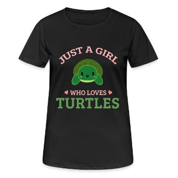 Drôle de tortue - Juste une fille qui aime les tortues - T-shirt respirant Femme - noir - Devant - AI Model Female 172 light (172cm)