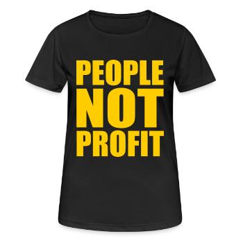People not profit - T-shirt respirant Femme - noir - Devant - AI Model Female 172 light (172cm)