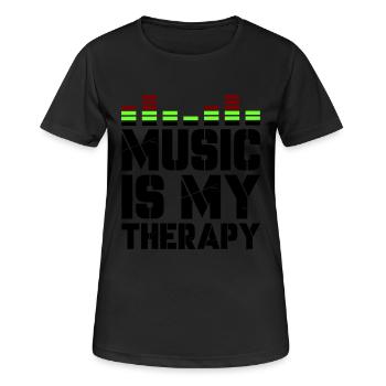 La musique est ma thérapie - T-shirt respirant Femme - noir - Devant - AI Model Female 172 light (172cm)