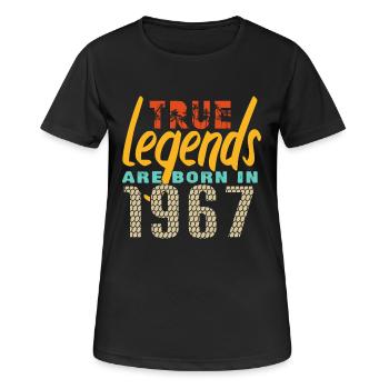 Die True Legends wurden 1967 geboren. Jahr 2025. - Frauen T-Shirt atmungsaktiv - Schwarz - Vorne - AI Model Female 172 light (172cm)
