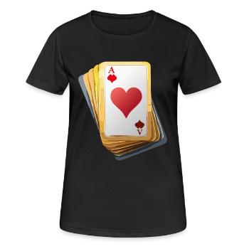 CARDS - Frauen T-Shirt atmungsaktiv - Schwarz - Vorne - AI Model Female 172 light (172cm)