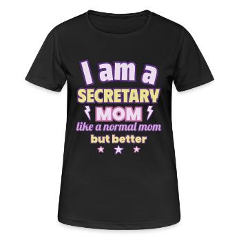 Secretary Mom, Mother's Day Gift, Office - Women's Breathable T-Shirt - black - Front - AI Model Female 172 light (172cm)