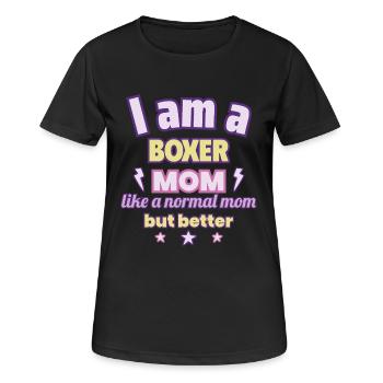 Boxer Mom, Mother's Day Gift, Sports - Women's Breathable T-Shirt - black - Front - AI Model Female 172 light (172cm)