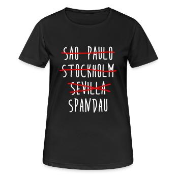 Spandau - Berlin - Allemagne - Quartier - T-shirt respirant Femme - noir - Devant - AI Model Female 172 light (172cm)