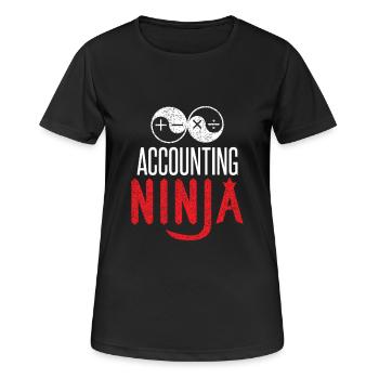 Accounting Ninja - Buchhaltung Finanzen Bilanz - Frauen T-Shirt atmungsaktiv - Schwarz - Vorne - AI Model Female 172 light (172cm)