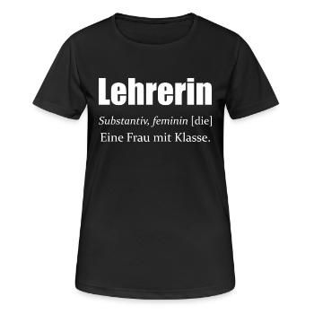 Lehrerin Definition - Frauen T-Shirt atmungsaktiv - Schwarz - Vorne - AI Model Female 172 light (172cm)