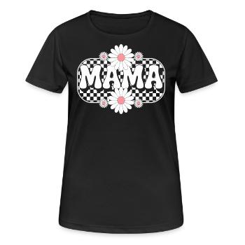 Retro Mama Flower Aesthetic Mother's Day Gift - T-shirt respirant Femme - noir - Devant - AI Model Female 172 light (172cm)