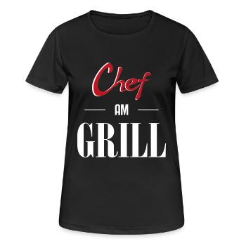 Chef am Grill - Frauen T-Shirt atmungsaktiv - Schwarz - Vorne - AI Model Female 172 light (172cm)