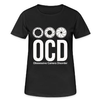 ocd photographer funny - Frauen T-Shirt atmungsaktiv - Schwarz - Vorne - AI Model Female 172 light (172cm)