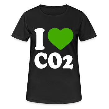 I love co2 - Frauen T-Shirt atmungsaktiv - Schwarz - Vorne - AI Model Female 172 light (172cm)