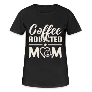 Coffee Addicted Mom - Frauen T-Shirt atmungsaktiv - Schwarz - Vorne - AI Model Female 172 light (172cm)