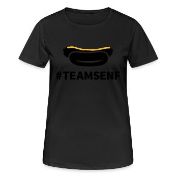 Team Senf - Frauen T-Shirt atmungsaktiv - Schwarz - Vorne - AI Model Female 172 light (172cm)