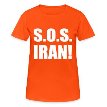 Sos iran - Frauen T-Shirt atmungsaktiv - Neonorange - Vorne - AI Model Female 172 dark (172cm)