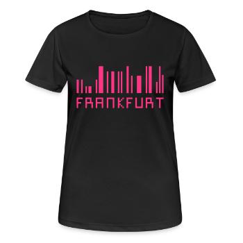 Francfort horizon code à barres - Hessen - T-shirt respirant Femme - noir - Devant - AI Model Female 172 light (172cm)