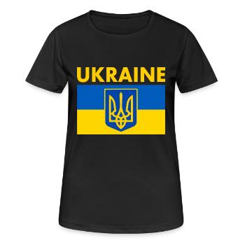 Ukraine - T-shirt respirant Femme - noir - Devant - AI Model Female 172 light (172cm)