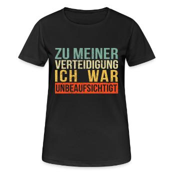 Zu Meiner Verteidigung Lustige Sprüche - Frauen T-Shirt atmungsaktiv - Schwarz - Vorne - AI Model Female 172 light (172cm)