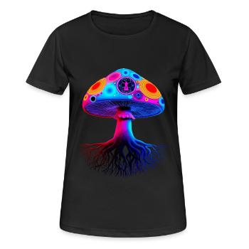 Psychedelic Mushroom - Women's Breathable T-Shirt - black - Front - AI Model Female 172 light (172cm)