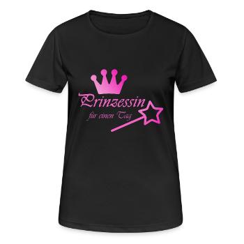 Prinzessin - Frauen T-Shirt atmungsaktiv - Schwarz - Vorne - AI Model Female 172 light (172cm)