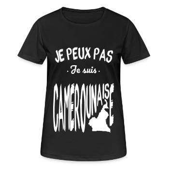 Je peux pas je suis Camerounaise - T-shirt respirant Femme - noir - Devant - AI Model Female 172 light (172cm)