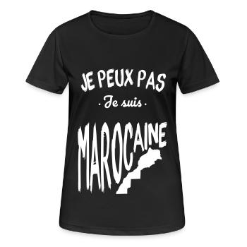 Je peux pas je suis Marocaine - T-shirt respirant Femme - noir - Devant - AI Model Female 172 light (172cm)