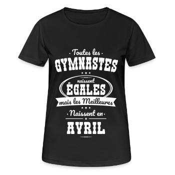 Gymnastes égales meilleures naissent en Avril - T-shirt respirant Femme - noir - Devant - AI Model Female 172 light (172cm)
