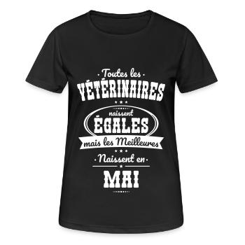 Vétérinaires égales meilleures naissent en Mai - T-shirt respirant Femme - noir - Devant - AI Model Female 172 light (172cm)