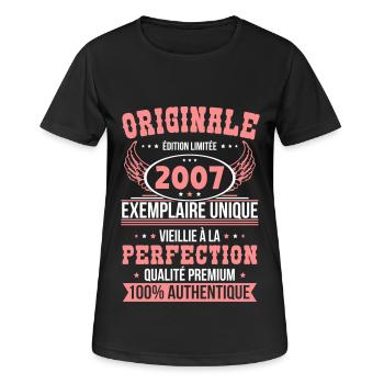 18th Birthday - Original - 2007 - Women's Breathable T-Shirt - black - Front - AI Model Female 172 light (172cm)