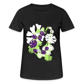 70s Blossoms Floral Florist 80s Valentine's Day - Women's Breathable T-Shirt - black - Front - AI Model Female 172 light (172cm)