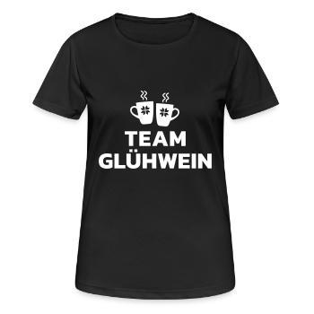 Team Glühwein - Frauen T-Shirt atmungsaktiv - Schwarz - Vorne - AI Model Female 172 light (172cm)