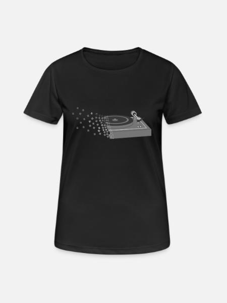 record player - Women's Breathable T-Shirt - black