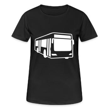 Bus - Frauen T-Shirt atmungsaktiv - Schwarz - Vorne - AI Model Female 172 light (172cm)
