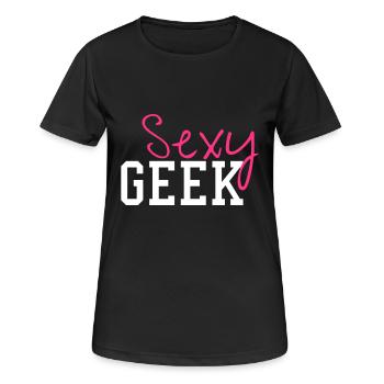 Sexy Geek - Women's Breathable T-Shirt - black - Front - AI Model Female 172 light (172cm)