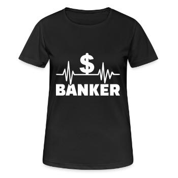 Banquier - T-shirt respirant Femme - noir - Devant - AI Model Female 172 light (172cm)