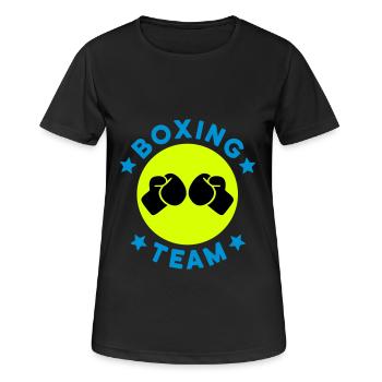 Boxing team (boxing gloves, circle, stars) - Women's Breathable T-Shirt - black - Front - AI Model Female 172 light (172cm)