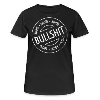 100% Bullshit Stamp (Stempel / White) - Frauen T-Shirt atmungsaktiv - Schwarz - Vorne - AI Model Female 172 light (172cm)