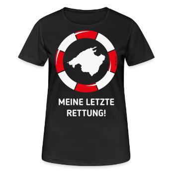 Meine Letzte Rettung! (Mallorca / Urlaub / NEG) - Frauen T-Shirt atmungsaktiv - Schwarz - Vorne - AI Model Female 172 light (172cm)