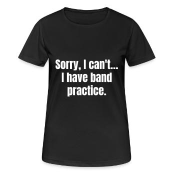 Désolé, je ne peux pas. J’ai une pratique de groupe. - T-shirt respirant Femme - noir - Devant - AI Model Female 172 light (172cm)